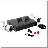Комплект видеонаблюдения для офиса и улицы (2 внутренние + 2 уличные) - 4 FullHD камеры