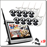809 Беспроводной комплект для улицы с репитером на 8 камер с планшетом 12" «Okta Vision Planshet - 2.0R (Lux)»